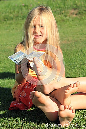 Soles of bare feet Stock Photo