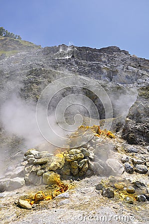 Solfatara volcanic crater Stock Photo