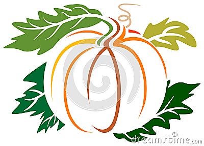 Solid colored pumpkin vector image Vector Illustration