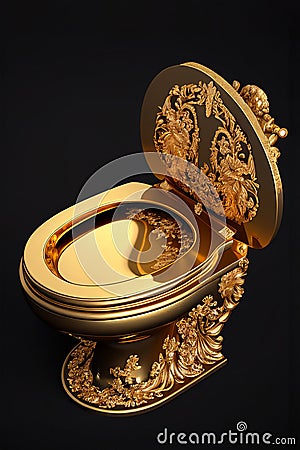 Solid gold 24-karat toilet Cartoon Illustration