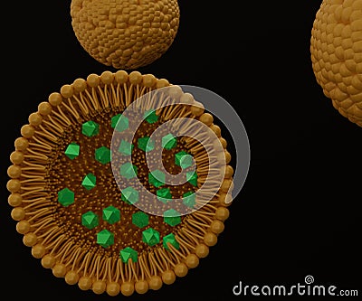 Isolated Solid Lipid Nanoparticle with nanomedicine Stock Photo