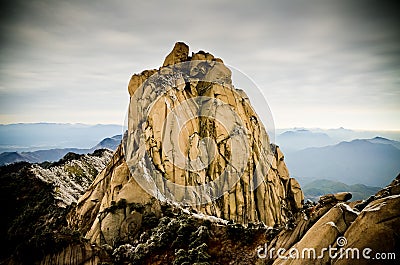 solid mountain rocks Stock Photo