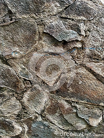 a solid mountain stone building Stock Photo