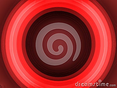 Solid red concentric circles or spiral shape sbstract. Computer graphic and background. Geometric swirl glossy shapes. Stock Photo
