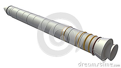 Solid Rocket Booster 3D rendering on white background Stock Photo