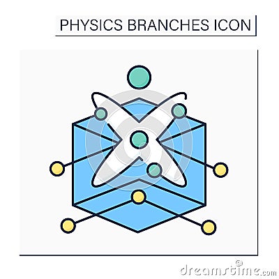 Solid-state physics color icon Vector Illustration