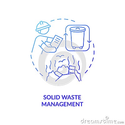 Solid waste management blue gradient concept icon Vector Illustration