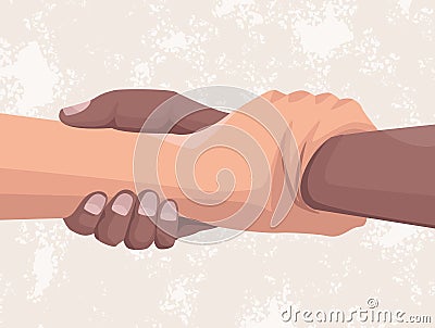 solidarity hands connecting Vector Illustration