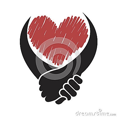 Solidarity heart symbol Vector Illustration