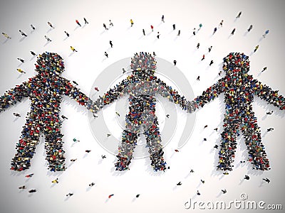 Solidarity world . 3D Rendering Stock Photo