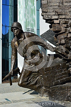 Solidier Monument to the Warsaw Uprising, Poland Editorial Stock Photo