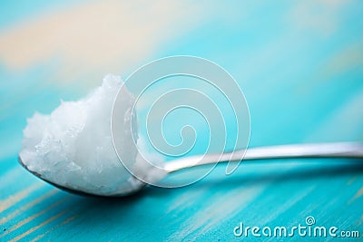 Solidified coconut oil Stock Photo