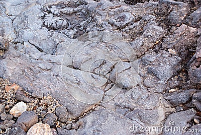 solidified lava, volcanic base Stock Photo