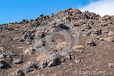 solidified lava, volcanic base Stock Photo