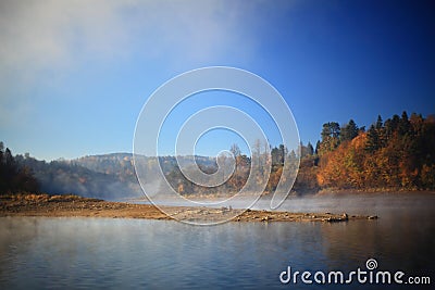 Solina Lake - beutifule autumn landcape Stock Photo