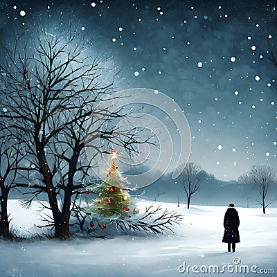 Solitary Christmas Stock Photo