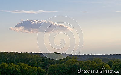 Solitary Cloud on the Horizon Stock Photo