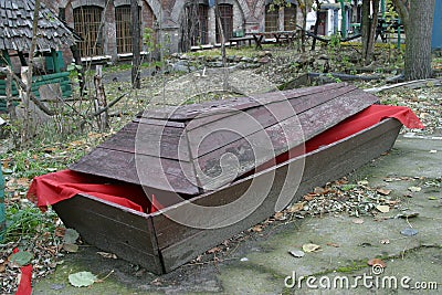 Solitary coffin Stock Photo