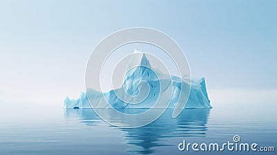 Simplistic image of solitary iceberg adrift in blue ocean Stock Photo