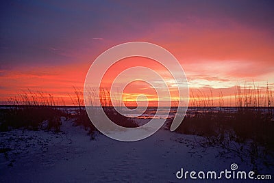 Panhandle Sunrise, Christmas Day, Florida Stock Photo