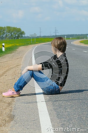 Solitude girl Stock Photo