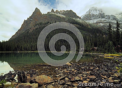 Solitude And Tranquillity In The Wilderness Of Lake O`Hara Yoho National Park Stock Photo
