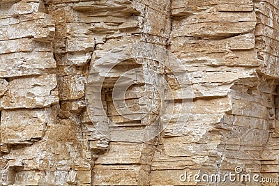 Solnhofen plattenkalk, a thin bedded limestone of Jurassic age, in a quarry Stock Photo