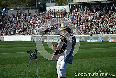Solo live music singer Editorial Stock Photo