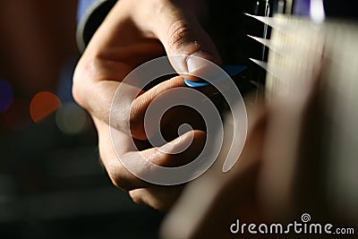 Solo guitarist Stock Photo