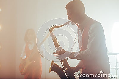 Solo repertoire. orchestras. jazz combos. Stock Photo