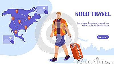 Solo travel vector poster Cartoon Illustration