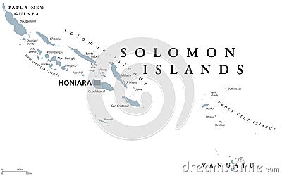 Solomon Islands political map Vector Illustration