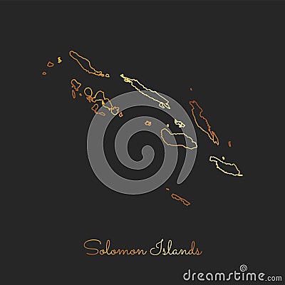 Solomon Islands region map: golden gradient. Vector Illustration