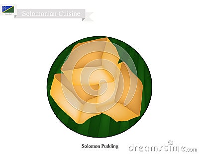 Solomon Pudding, A Traditional Dessert of Solomon Vector Illustration