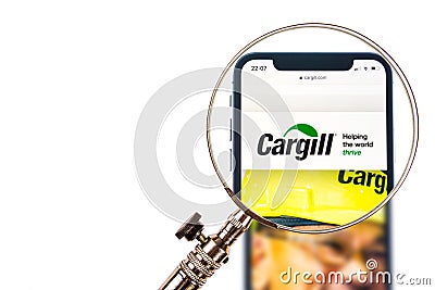 SOLOTHURN, SWITZERLAND - NOVEMBER 11, 2018: Cargill logo displayed on a modern smartphone Editorial Stock Photo