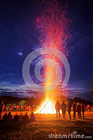 Solstice Bonfire Stock Photo