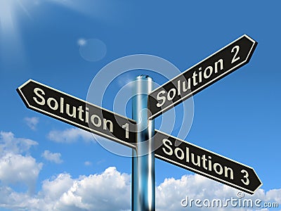 Solution 1 2 or 3 Choice Showing Strategy Options Decisions Or S Stock Photo