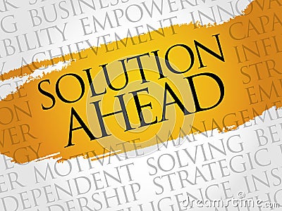 Solution ahead word cloud Stock Photo