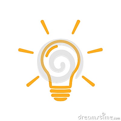 Solution icon Lamp, light bulb symbol Idea concept Vector Illustration