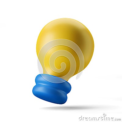 solution idea light bulb 3d icon rendering color isolated Stock Photo