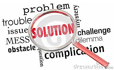 Solution Solve Problem Issue Resolution Magnifying Glas Stock Photo