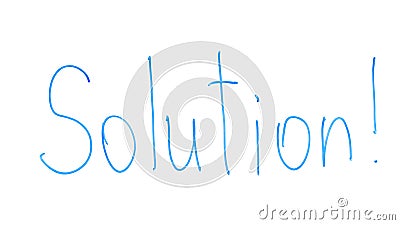 Solution word written on glass, finding and solving problems, reasonable way Stock Photo