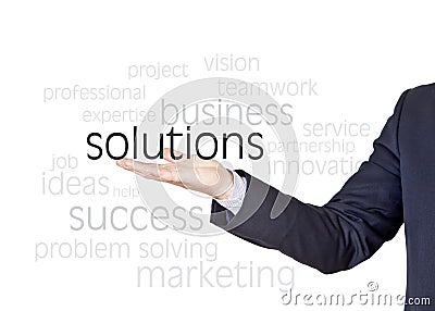 Solutions business words Stock Photo