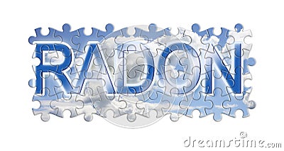 Solving the gas radon - concept image in puzzle shape Stock Photo