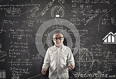 Solving math formula Stock Photo