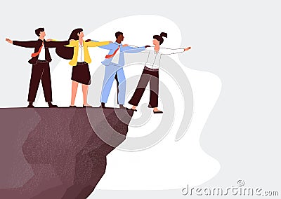 Solving problem and difficult work teamwork assemble tiny persons concept. Effective business solution strategy. Vector Illustration