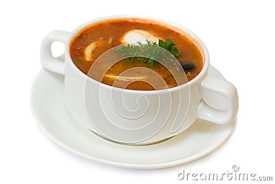 Solyanka - russian and ukrainian cuisine Stock Photo