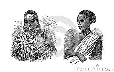 Somali people | Antique Ethnographic Illustrations Cartoon Illustration