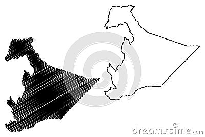Somali Region map vector Vector Illustration