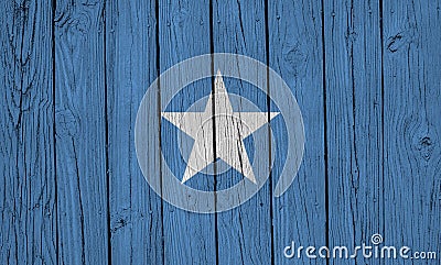 Somalia Flag Over Wood Planks Stock Photo